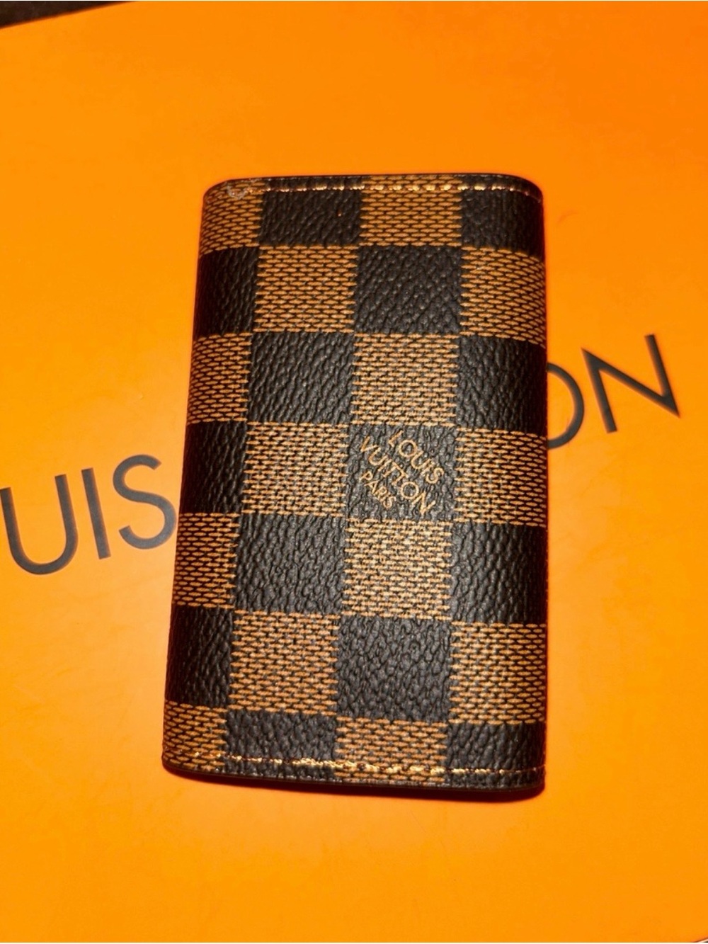 Fashion..no brand.. Brown Damier Canvas Key & Card Holder with Snap Closure NWOT - Picture 3 of 4